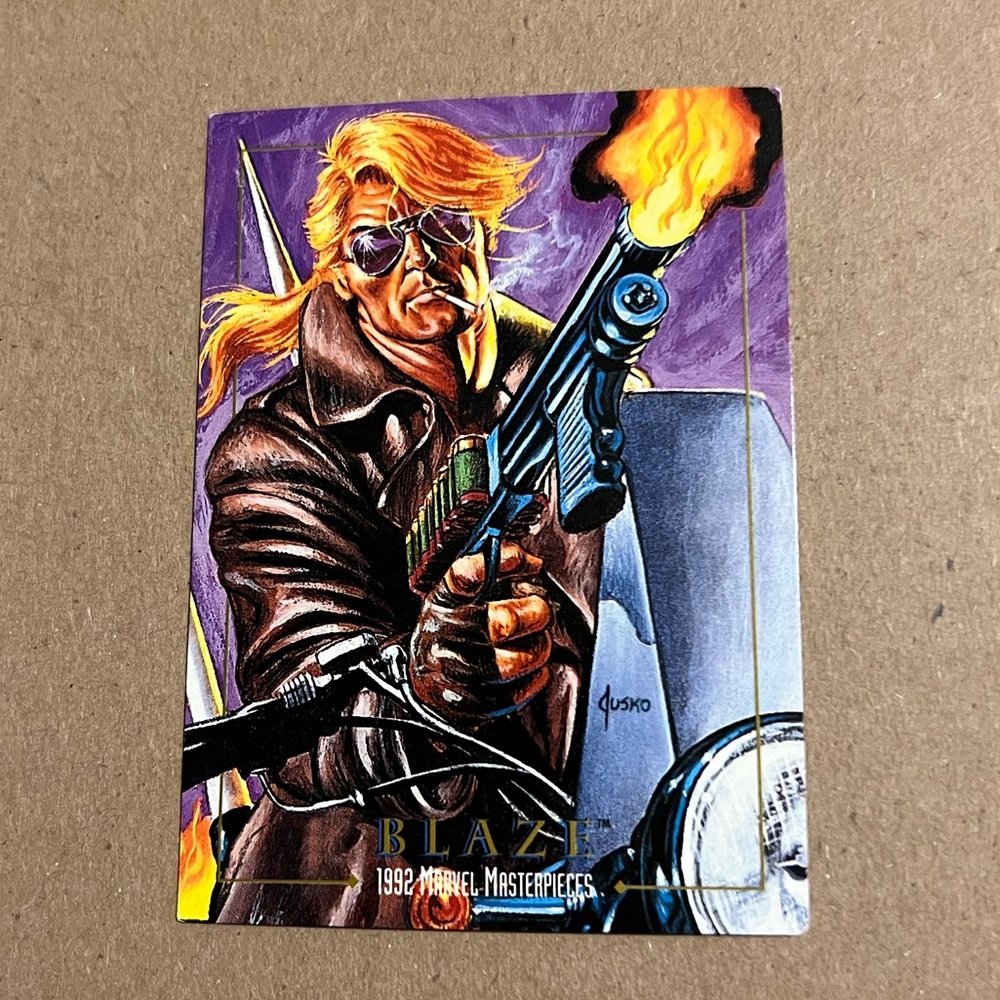 1992 SkyBox Marvel Masterpieces Blaze #2 Trading Card.